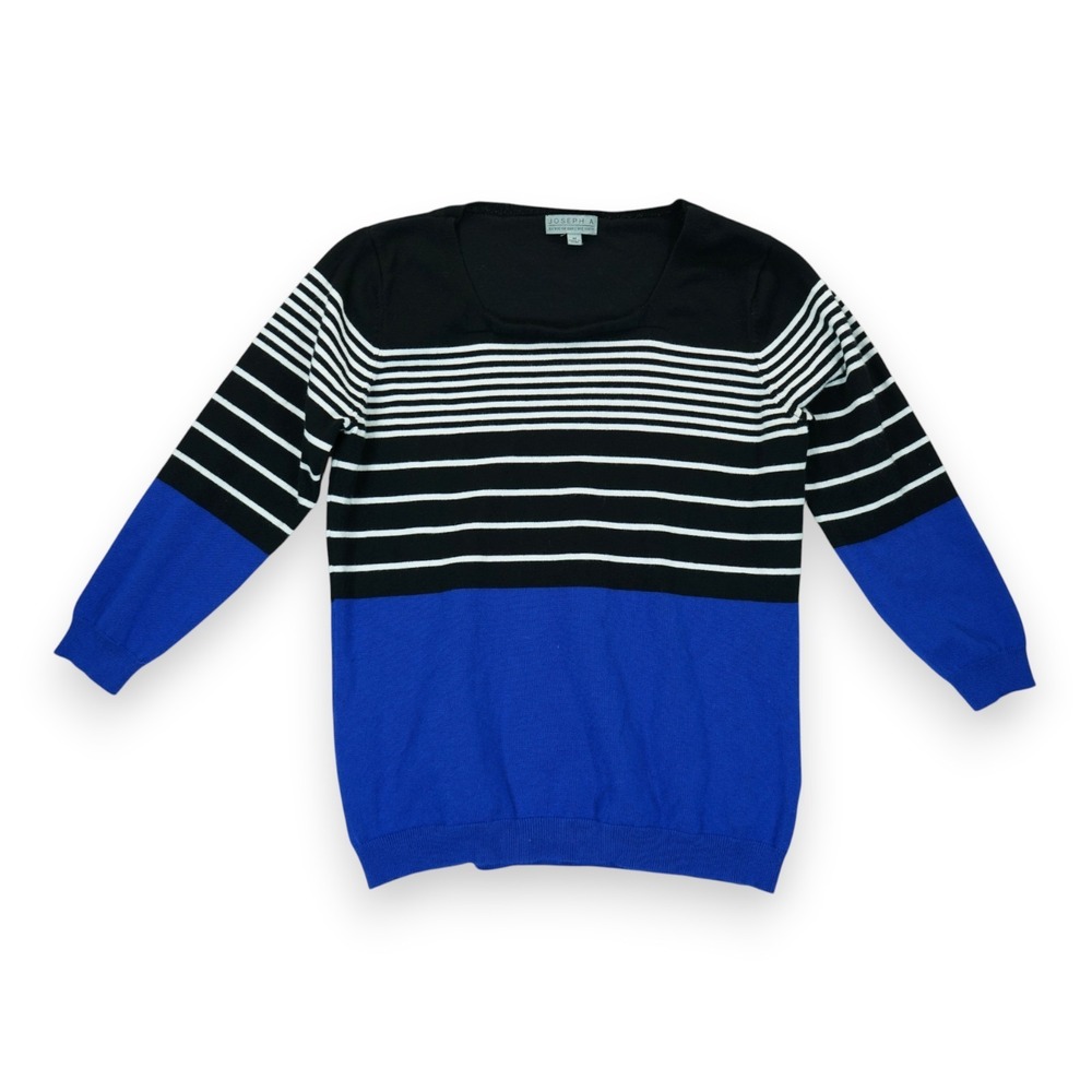 Joseph A Sweater Women's Striped Sweater 3/4 Sleeve Size Medium EUC